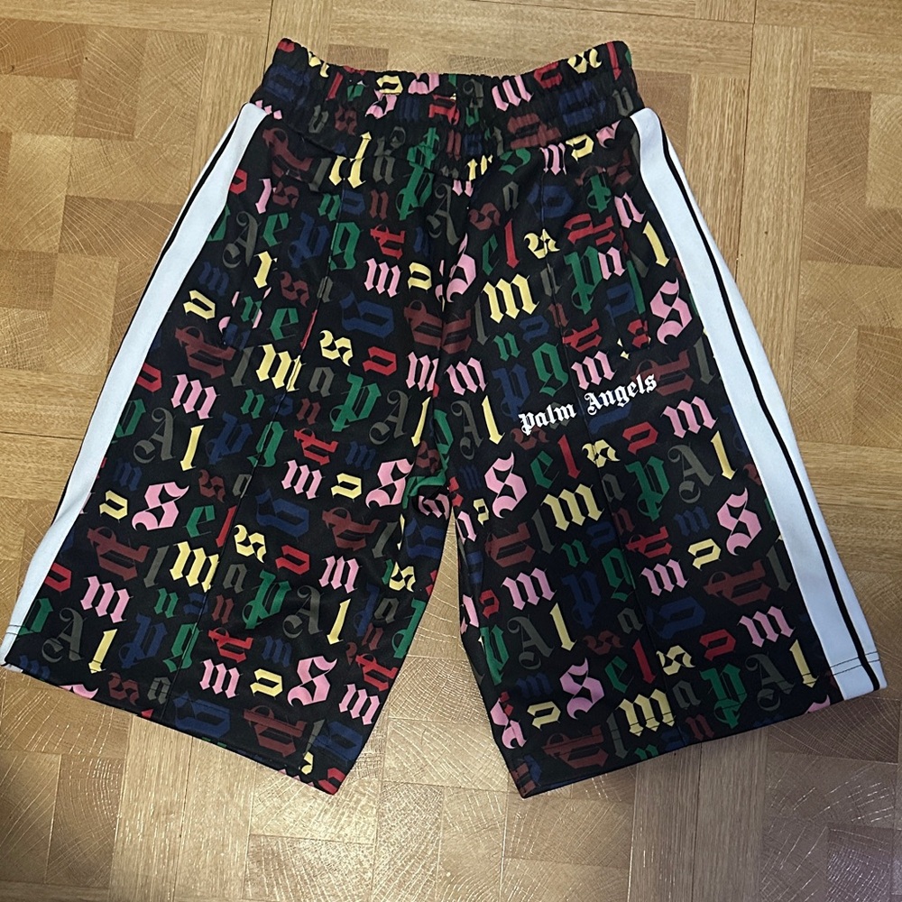 Palm Angels  Colorful Logo Print Shorts
